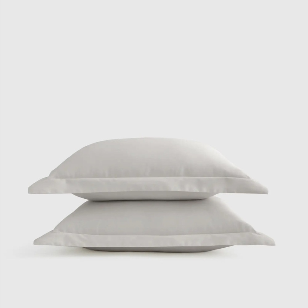 QUINCE Giza Cotton Sateen Sham Set Standard Light Grey